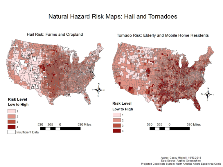 Natural Hazard Risk Maps: Hail and Tornadoes
