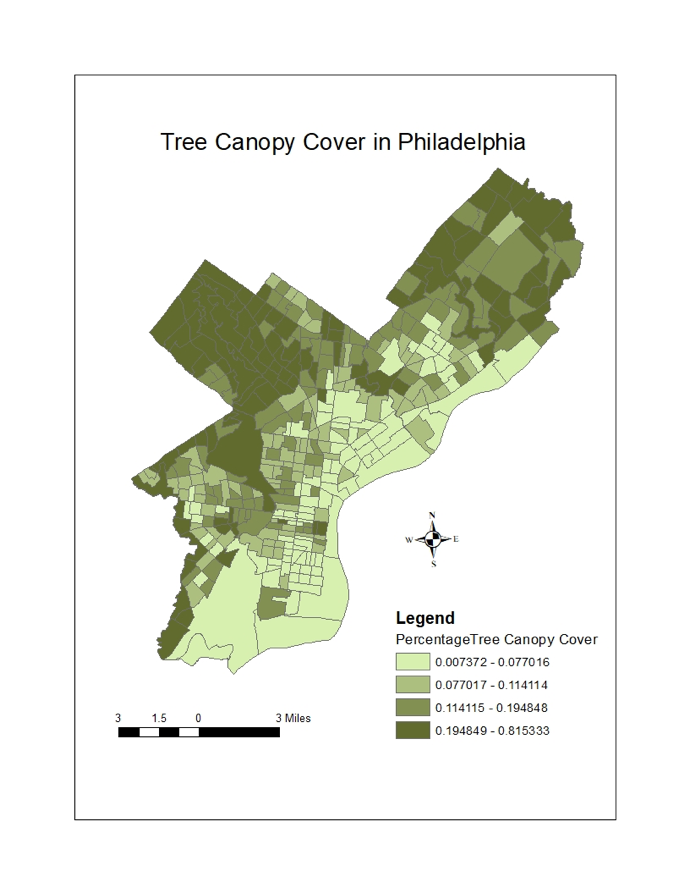 Tree Canopy Cover in Philadelphia
